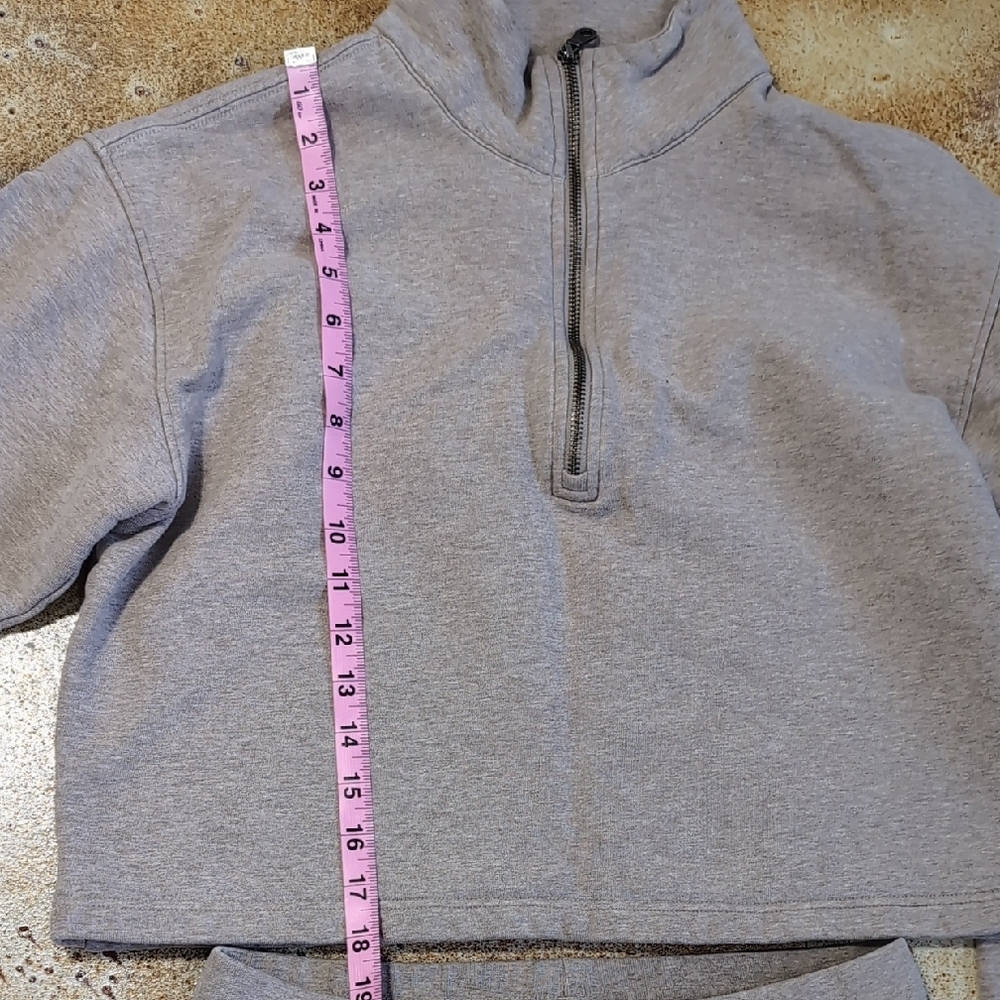 Girlfriend Collective Cotton Sweat Set Pants Joggers Pullover Sand Size M - Picture 2 of 15